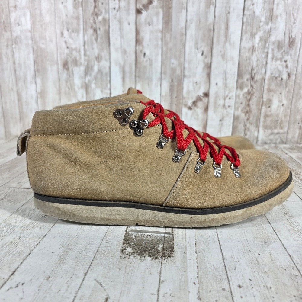 Bed Stu Mens Tan Suede Hiking Chukka Boots Red Laces Size 11 EUR 44